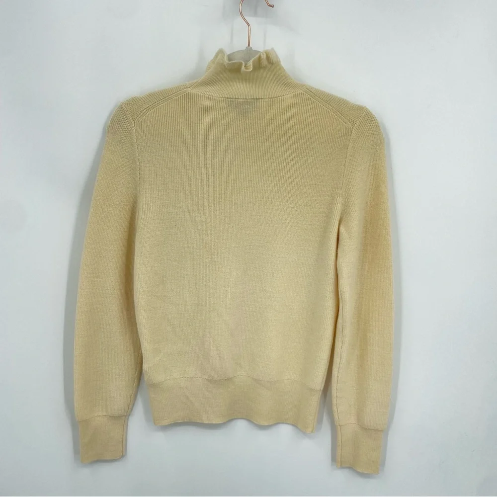J. Crew Ruffleneck merino wool blend‎ sweater Sz XS ivory cream
